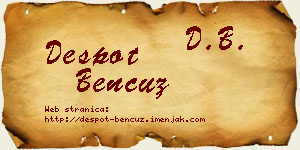Despot Bencuz vizit kartica
